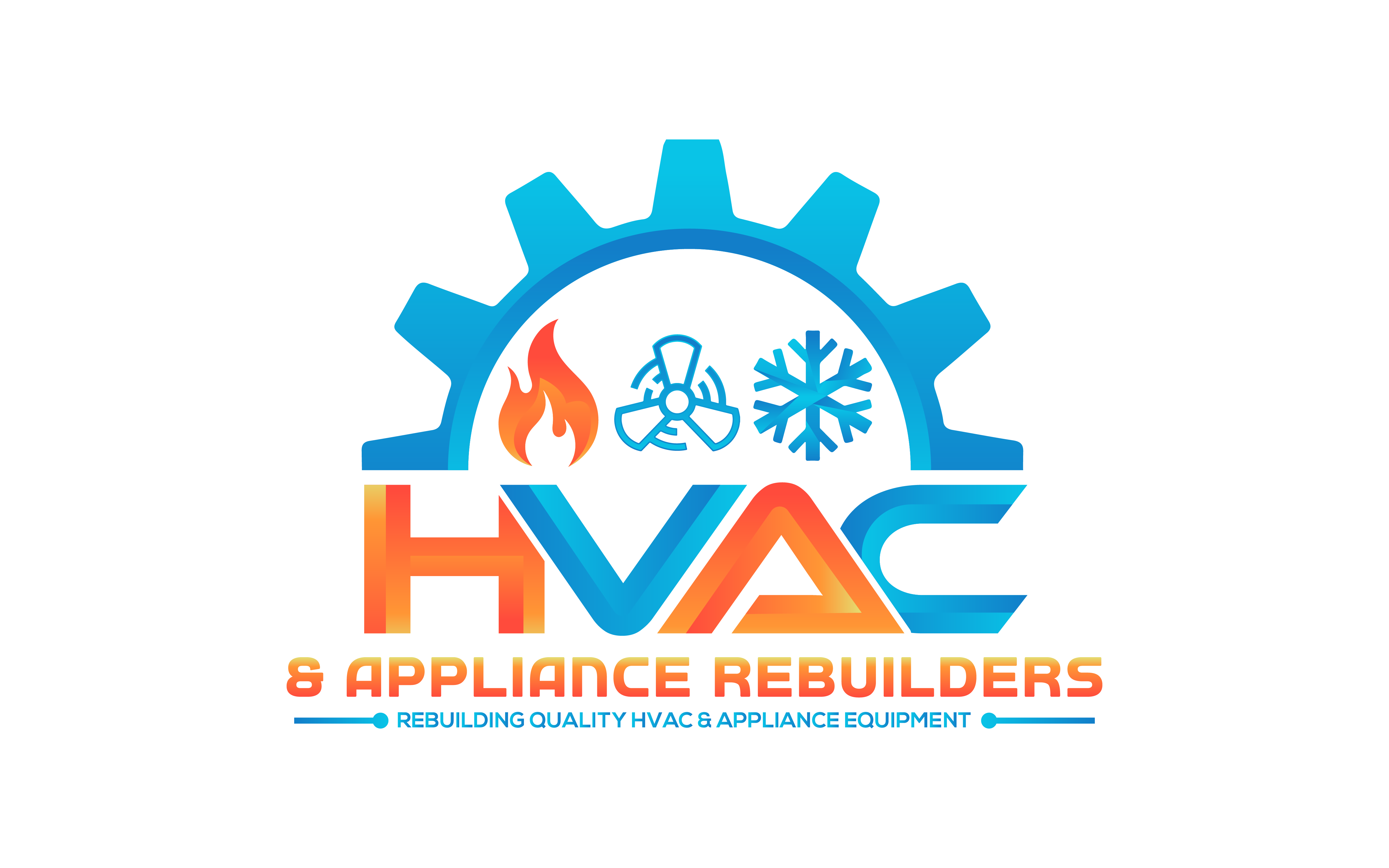 "HVAC Rebuilders logo with a gear and HVAC icons"