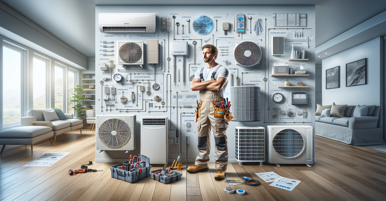 HVAC technician assessing a home for mini split system installation.